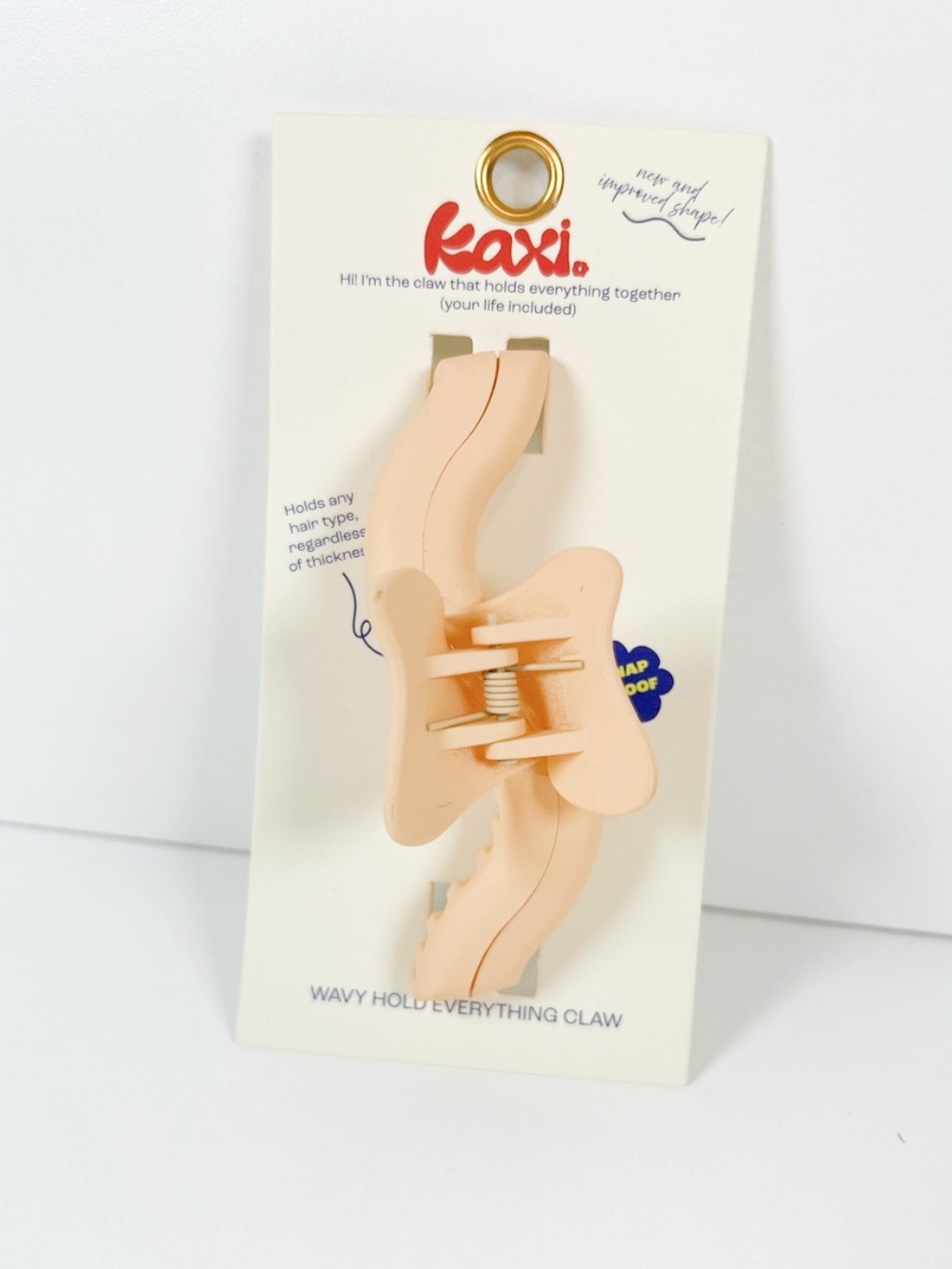 NWT Kaxi Wavy Holds Everything Hair Claw Clip Nude Beige Matte Snap Proof